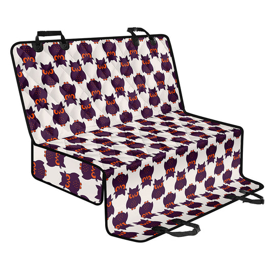 Halloween Owl Pattern Print Pet Car Back Seat Cover