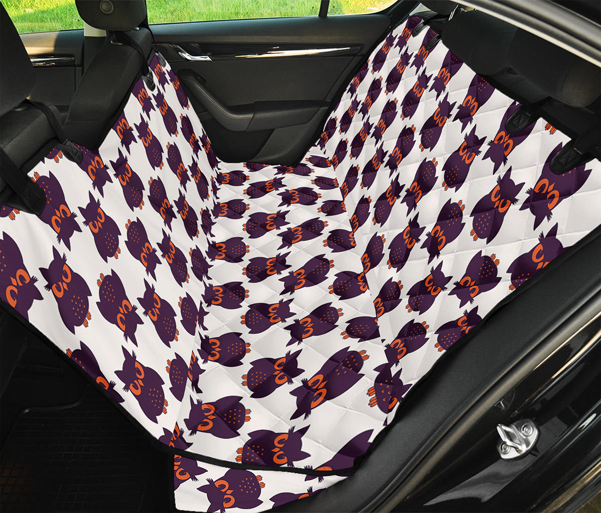 Halloween Owl Pattern Print Pet Car Back Seat Cover
