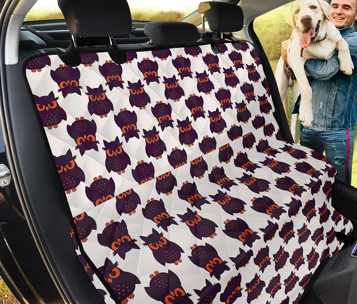 Halloween Owl Pattern Print Pet Car Back Seat Cover