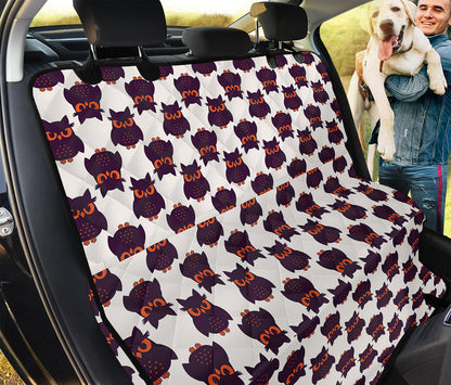 Halloween Owl Pattern Print Pet Car Back Seat Cover