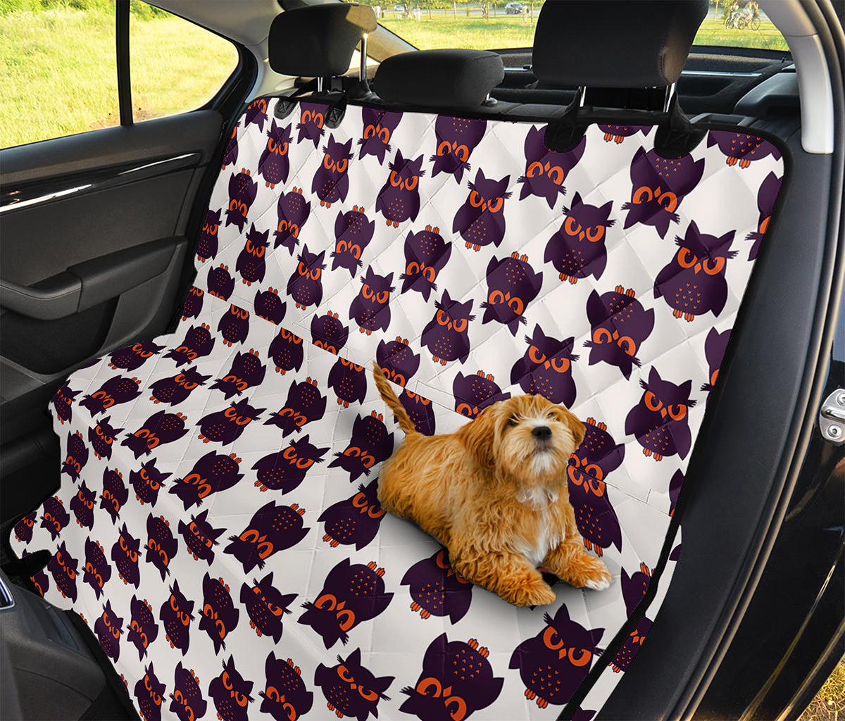 Halloween Owl Pattern Print Pet Car Back Seat Cover