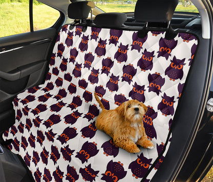 Halloween Owl Pattern Print Pet Car Back Seat Cover