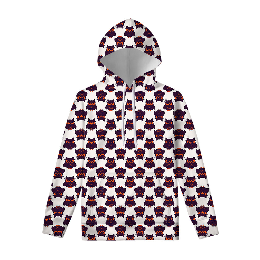 Halloween Owl Pattern Print Pullover Hoodie