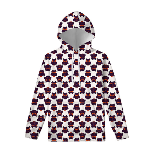 Halloween Owl Pattern Print Pullover Hoodie