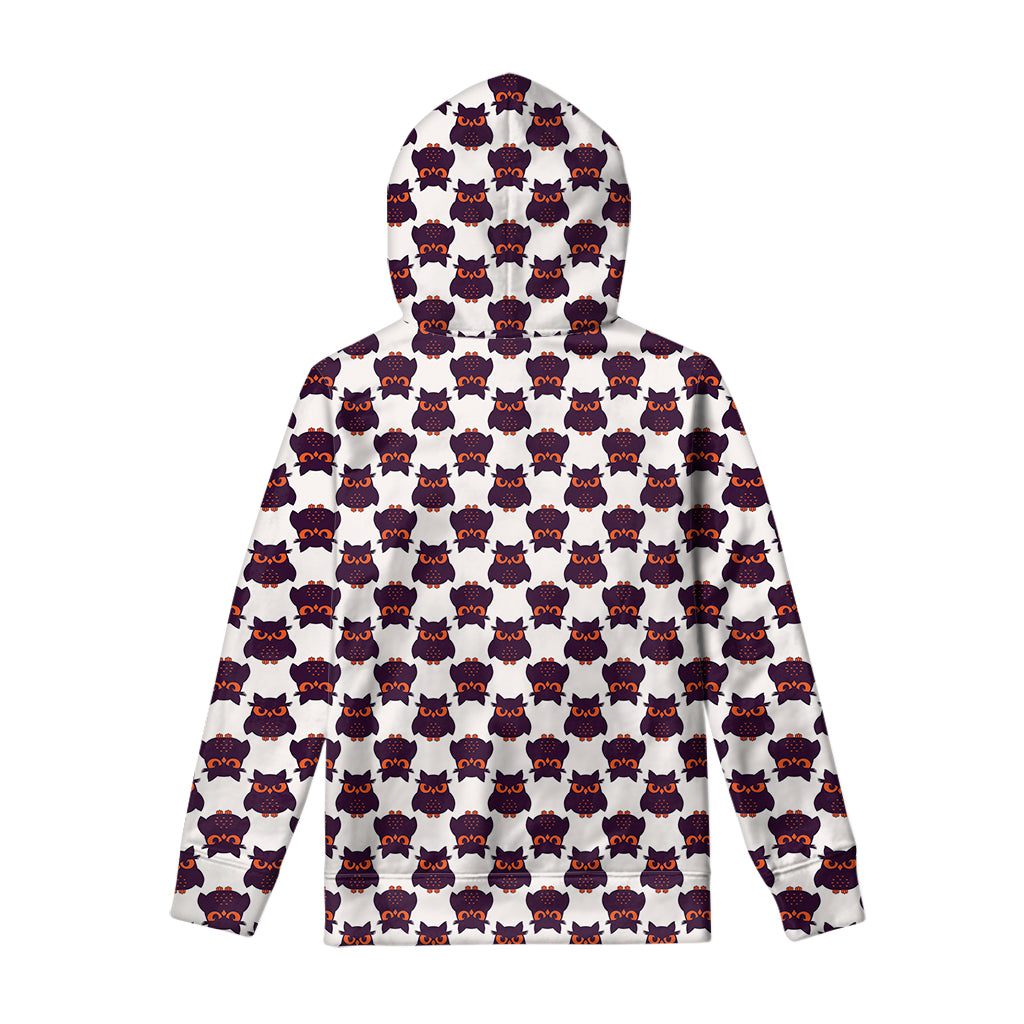 Halloween Owl Pattern Print Pullover Hoodie