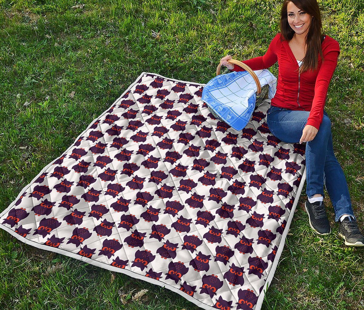 Halloween Owl Pattern Print Quilt