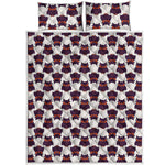 Halloween Owl Pattern Print Quilt Bed Set