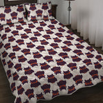 Halloween Owl Pattern Print Quilt Bed Set