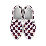 Halloween Owl Pattern Print White Slip On Shoes