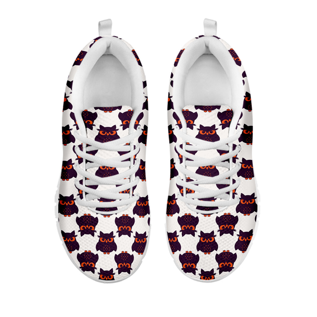 Halloween Owl Pattern Print White Sneakers