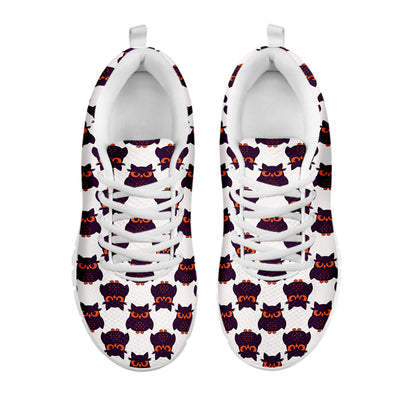 Halloween Owl Pattern Print White Sneakers