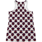 Halloween Owl Pattern Print Women's Racerback Tank Top