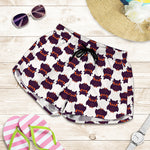 Halloween Owl Pattern Print Women's Shorts