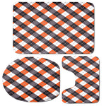 Halloween Party Argyle Pattern Print 3 Piece Bath Mat Set