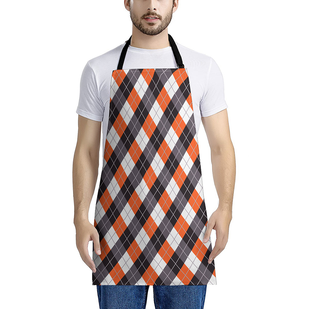 Halloween Party Argyle Pattern Print Apron
