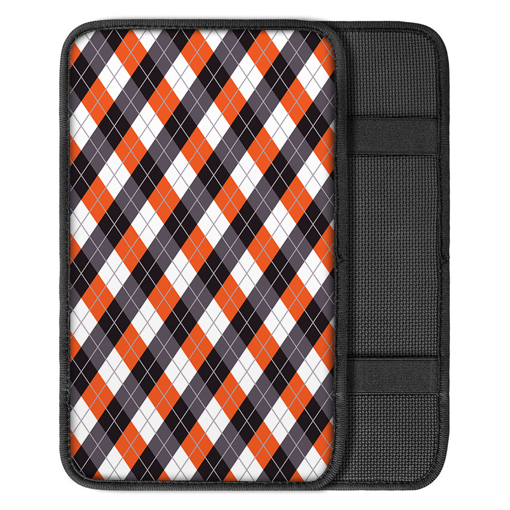 Halloween Party Argyle Pattern Print Car Center Console Cover