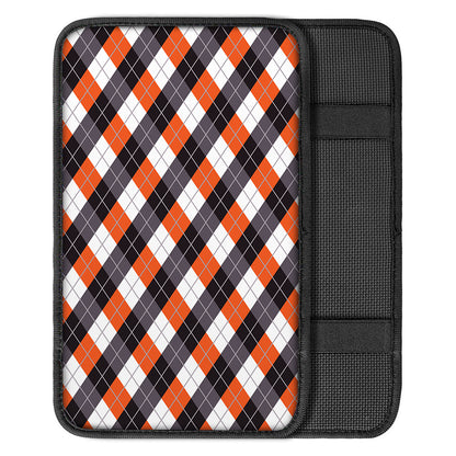 Halloween Party Argyle Pattern Print Car Center Console Cover