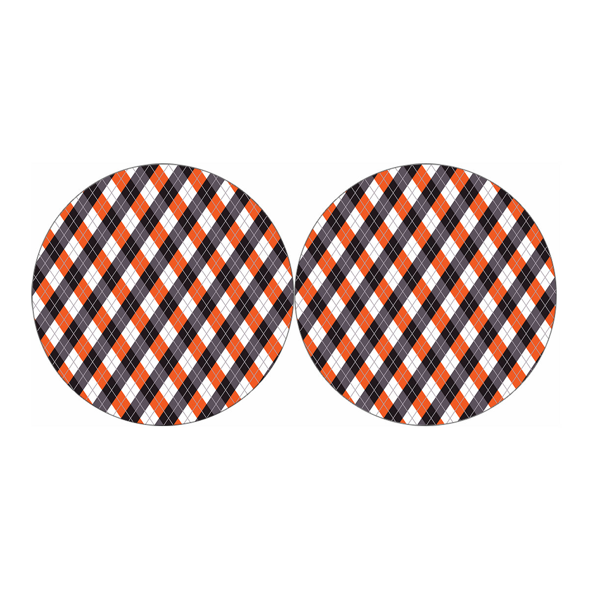 Halloween Party Argyle Pattern Print Car Coasters
