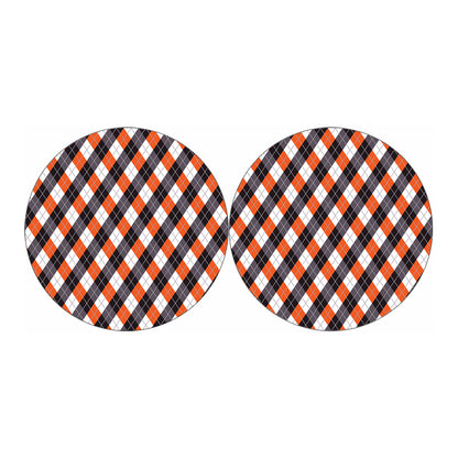 Halloween Party Argyle Pattern Print Car Coasters