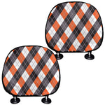 Halloween Party Argyle Pattern Print Car Headrest Covers