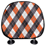 Halloween Party Argyle Pattern Print Car Headrest Covers