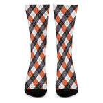 Halloween Party Argyle Pattern Print Crew Socks