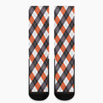 Halloween Party Argyle Pattern Print Crew Socks