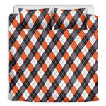 Halloween Party Argyle Pattern Print Duvet Cover Bedding Set