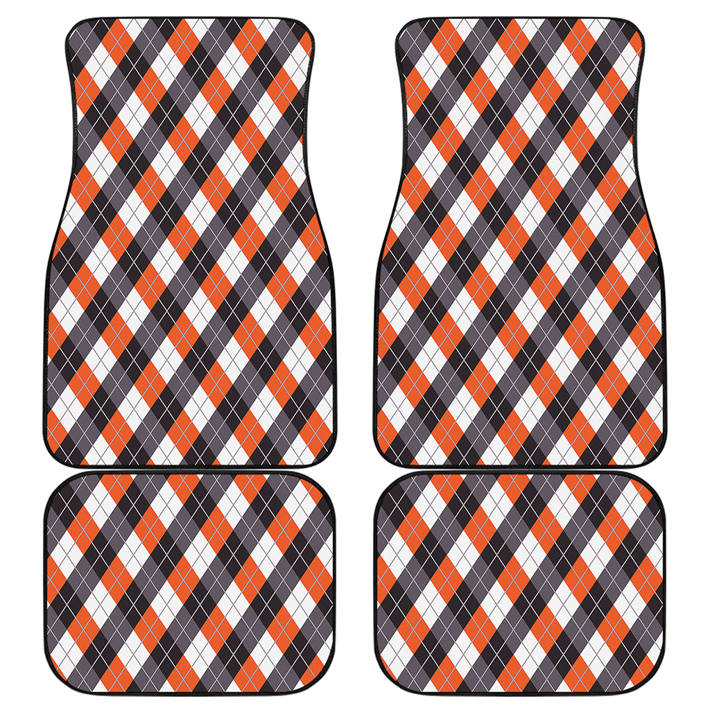 Halloween Party Argyle Pattern Print Front and Back Car Floor Mats