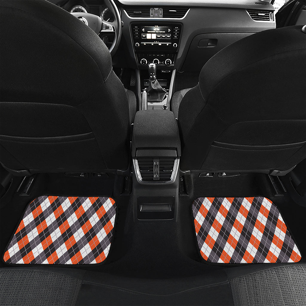 Halloween Party Argyle Pattern Print Front and Back Car Floor Mats