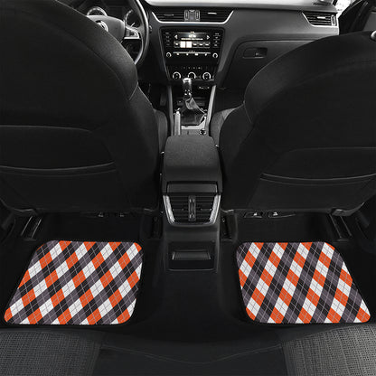 Halloween Party Argyle Pattern Print Front and Back Car Floor Mats