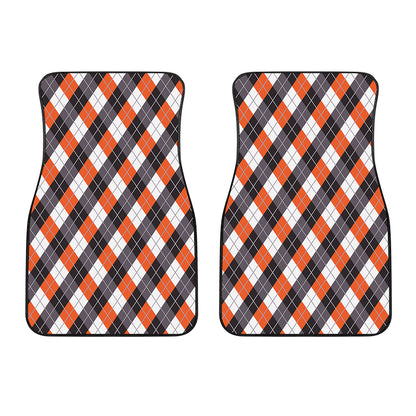 Halloween Party Argyle Pattern Print Front Car Floor Mats