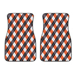 Halloween Party Argyle Pattern Print Front Car Floor Mats
