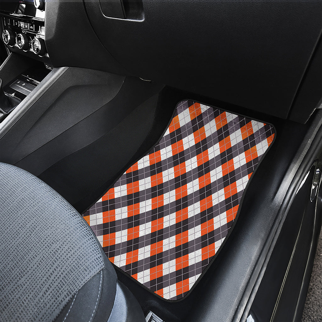 Halloween Party Argyle Pattern Print Front Car Floor Mats