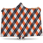 Halloween Party Argyle Pattern Print Hooded Blanket