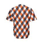 Halloween Party Argyle Pattern Print Men's Baseball Jersey
