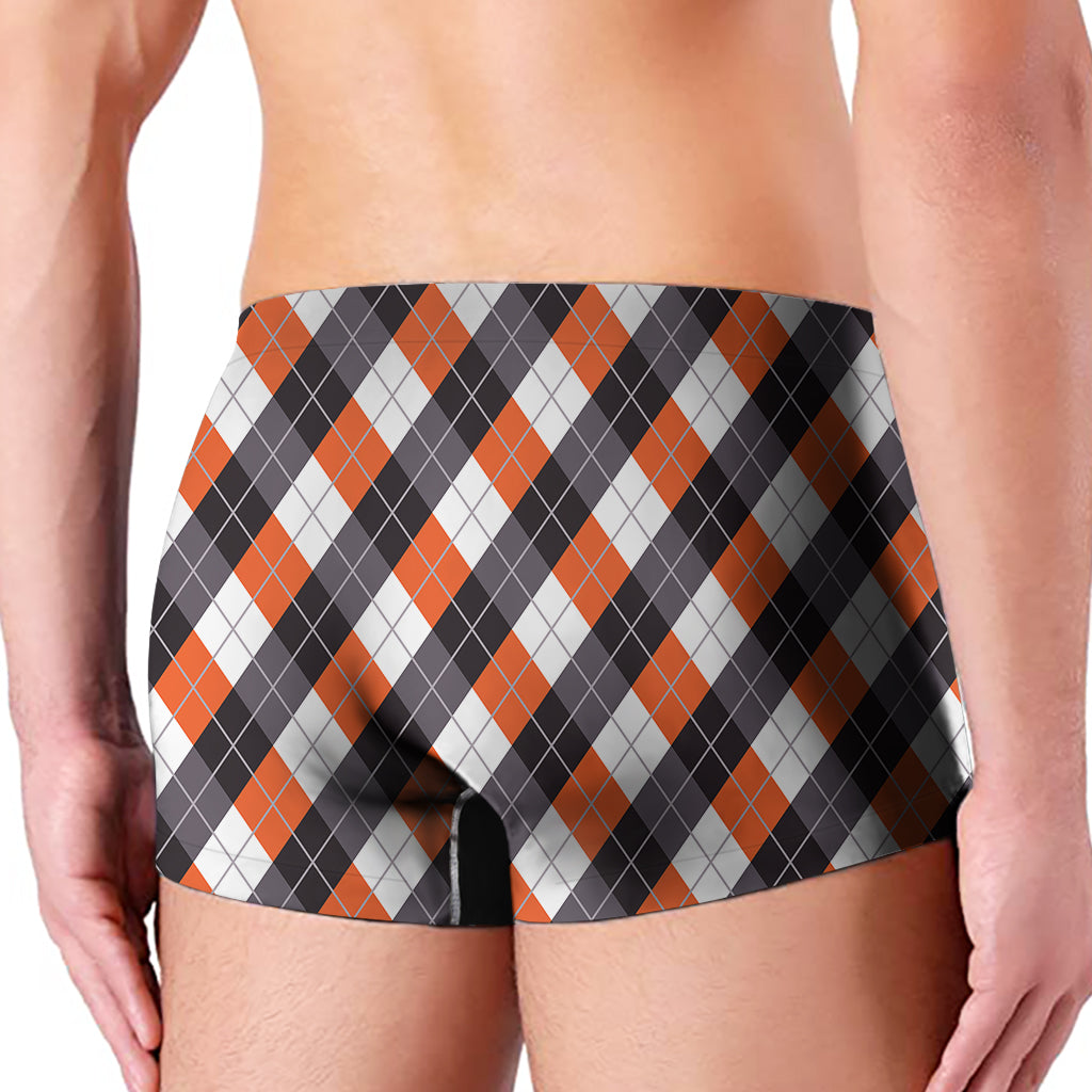 Halloween Party Argyle Pattern Print Men's Boxer Briefs