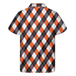 Halloween Party Argyle Pattern Print Men's Short Sleeve Shirt