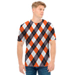 Halloween Party Argyle Pattern Print Men's T-Shirt