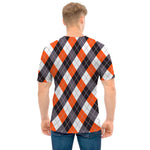 Halloween Party Argyle Pattern Print Men's T-Shirt