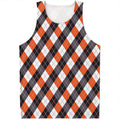 Halloween Party Argyle Pattern Print Men's Tank Top