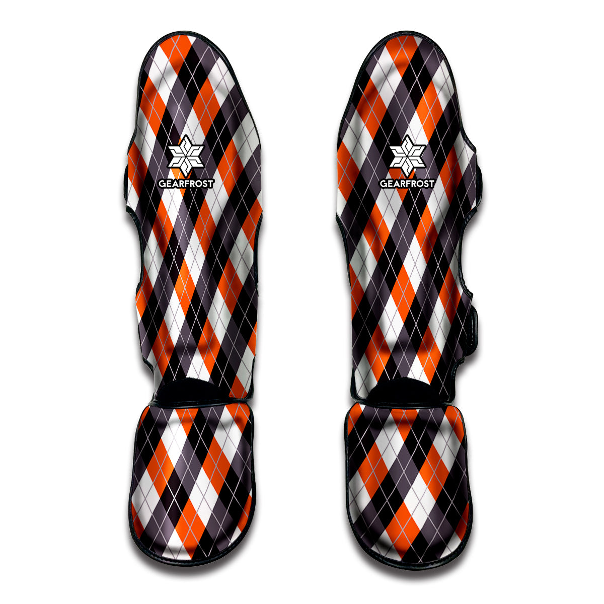 Halloween Party Argyle Pattern Print Muay Thai Shin Guard