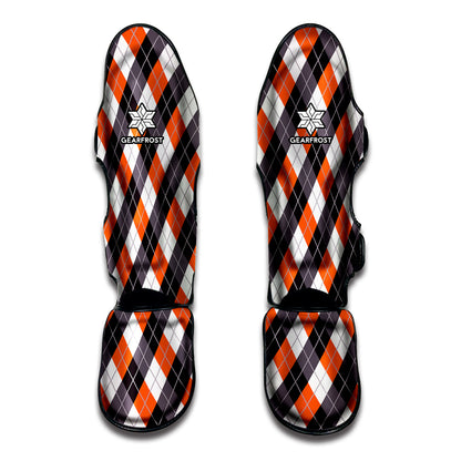 Halloween Party Argyle Pattern Print Muay Thai Shin Guard