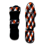 Halloween Party Argyle Pattern Print Muay Thai Shin Guard