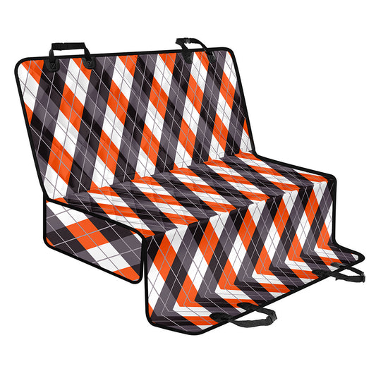 Halloween Party Argyle Pattern Print Pet Car Back Seat Cover