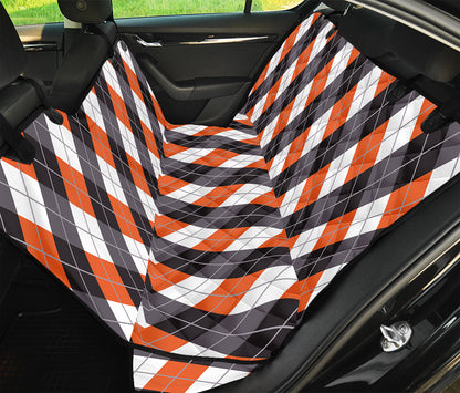 Halloween Party Argyle Pattern Print Pet Car Back Seat Cover