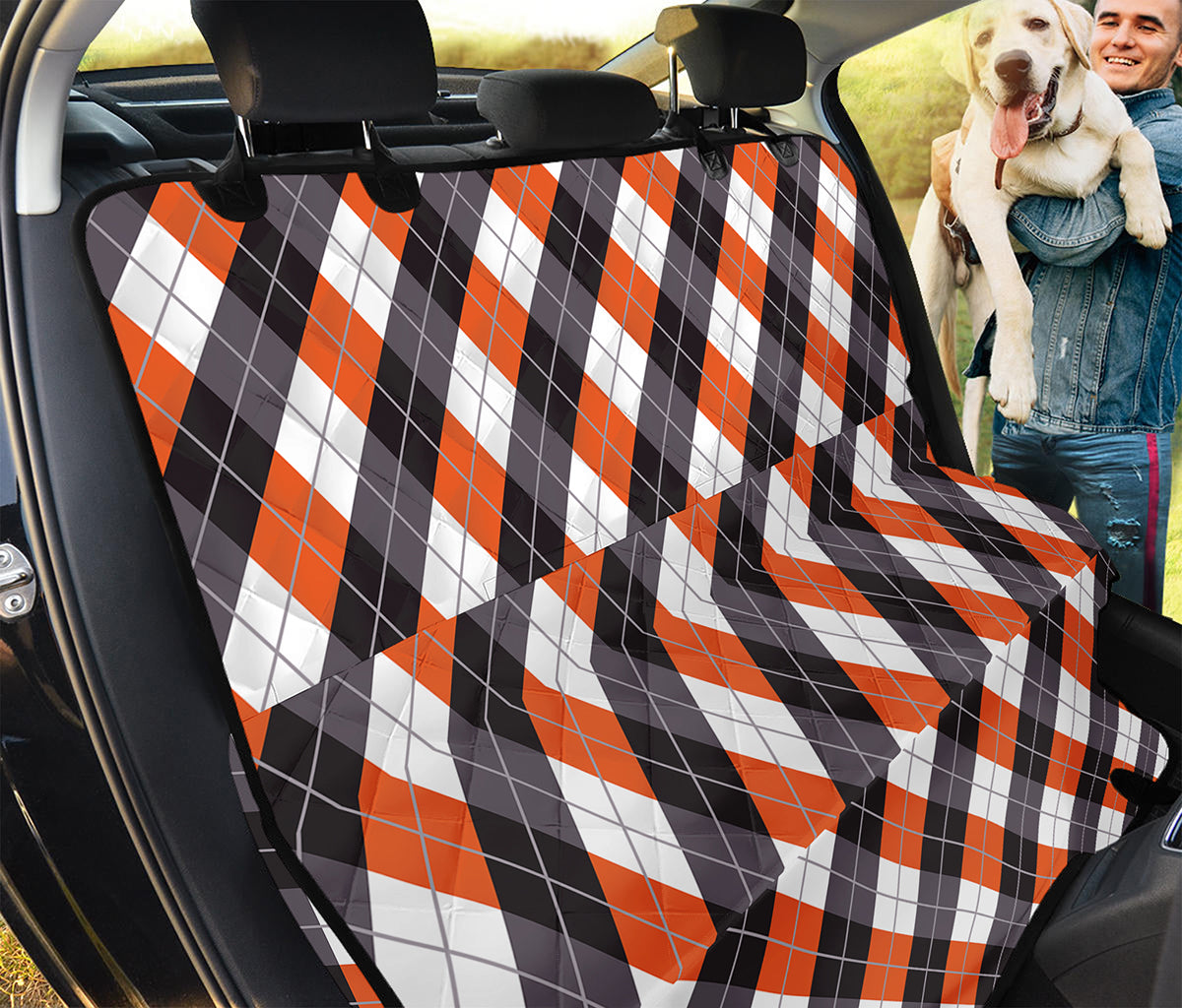 Halloween Party Argyle Pattern Print Pet Car Back Seat Cover