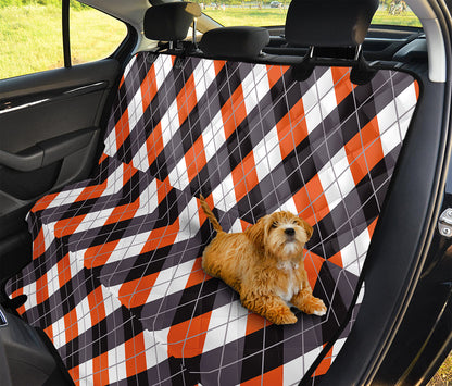 Halloween Party Argyle Pattern Print Pet Car Back Seat Cover