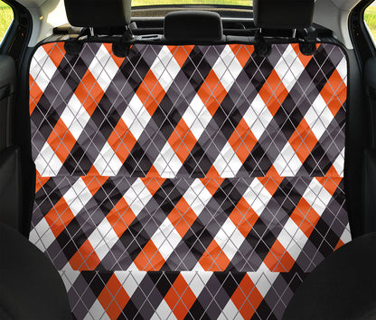 Halloween Party Argyle Pattern Print Pet Car Back Seat Cover