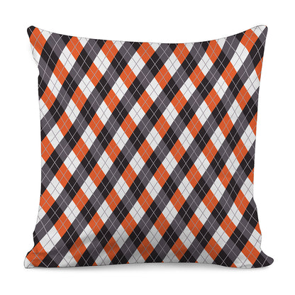 Halloween Party Argyle Pattern Print Pillow Cover